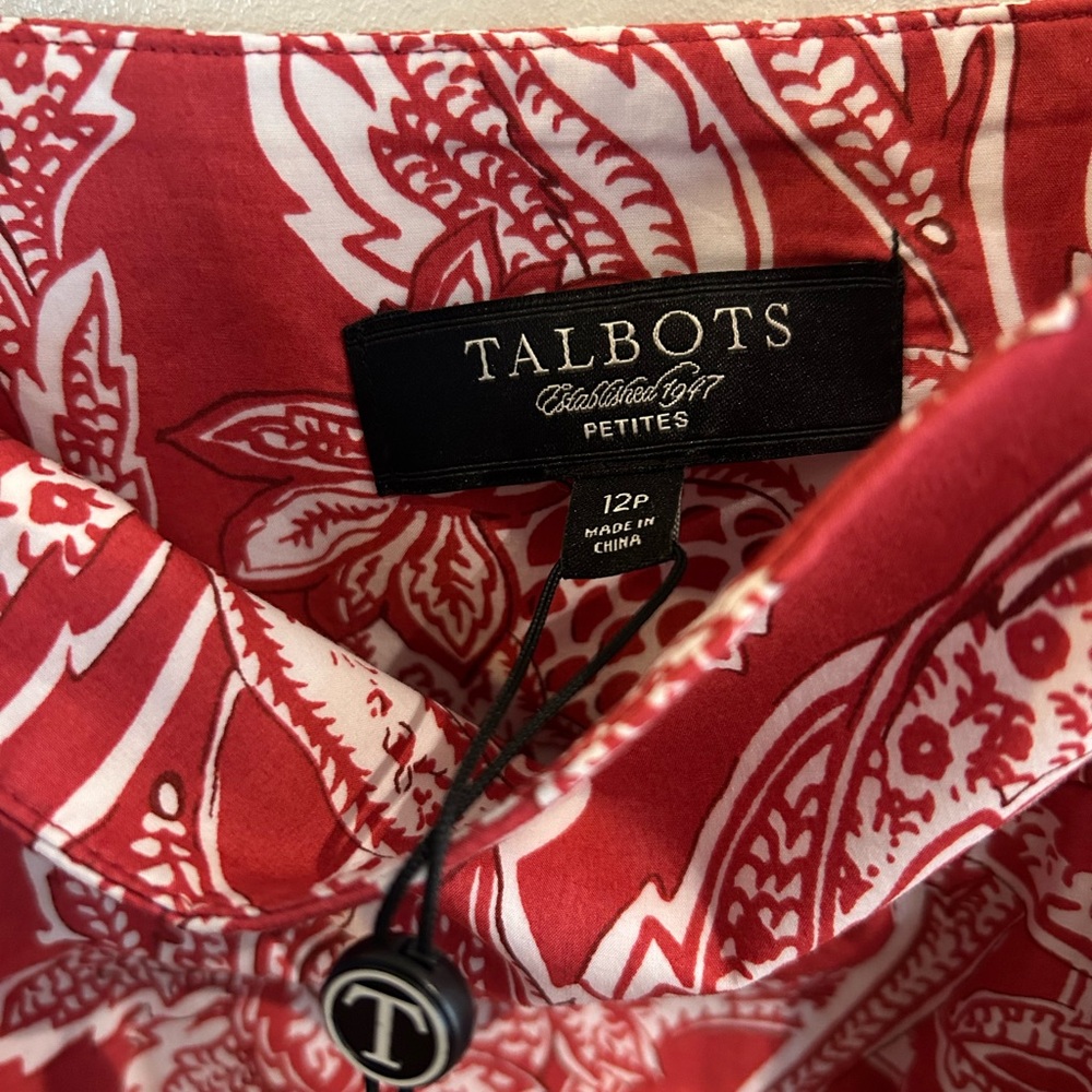 Talbots red and white a line skirt - Picture 2 of 4